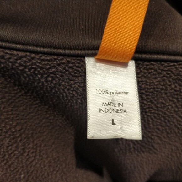 Lucy Brown Track Jacket LG Athletic Zip-Up Sweat-Wicking Cozy Fleece Lined - Picture 8 of 8